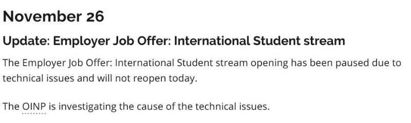 [캐나다이민] OINP - International Stream 11월 26일 (캐나다시간) 오픈됩니다. 관련 이미지 2