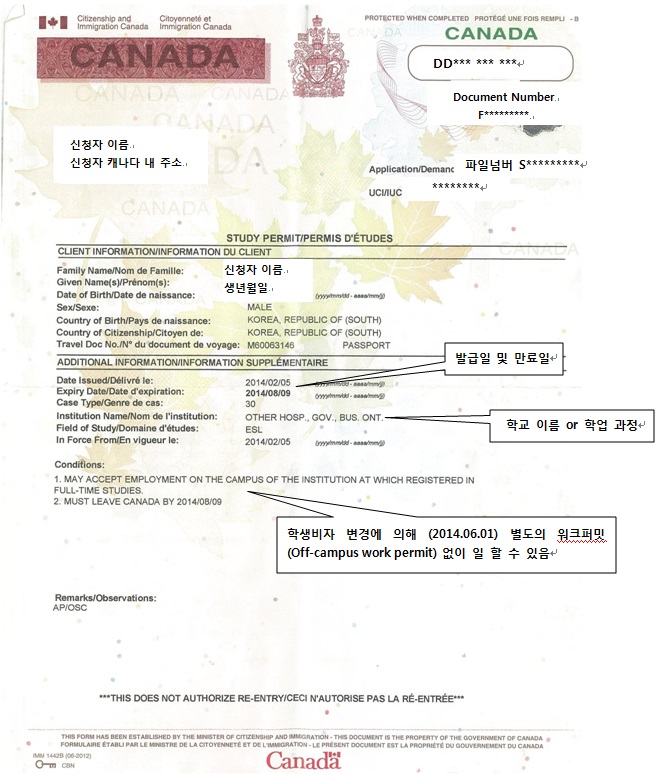 학생비자 (Study Permit) 관련 이미지 3